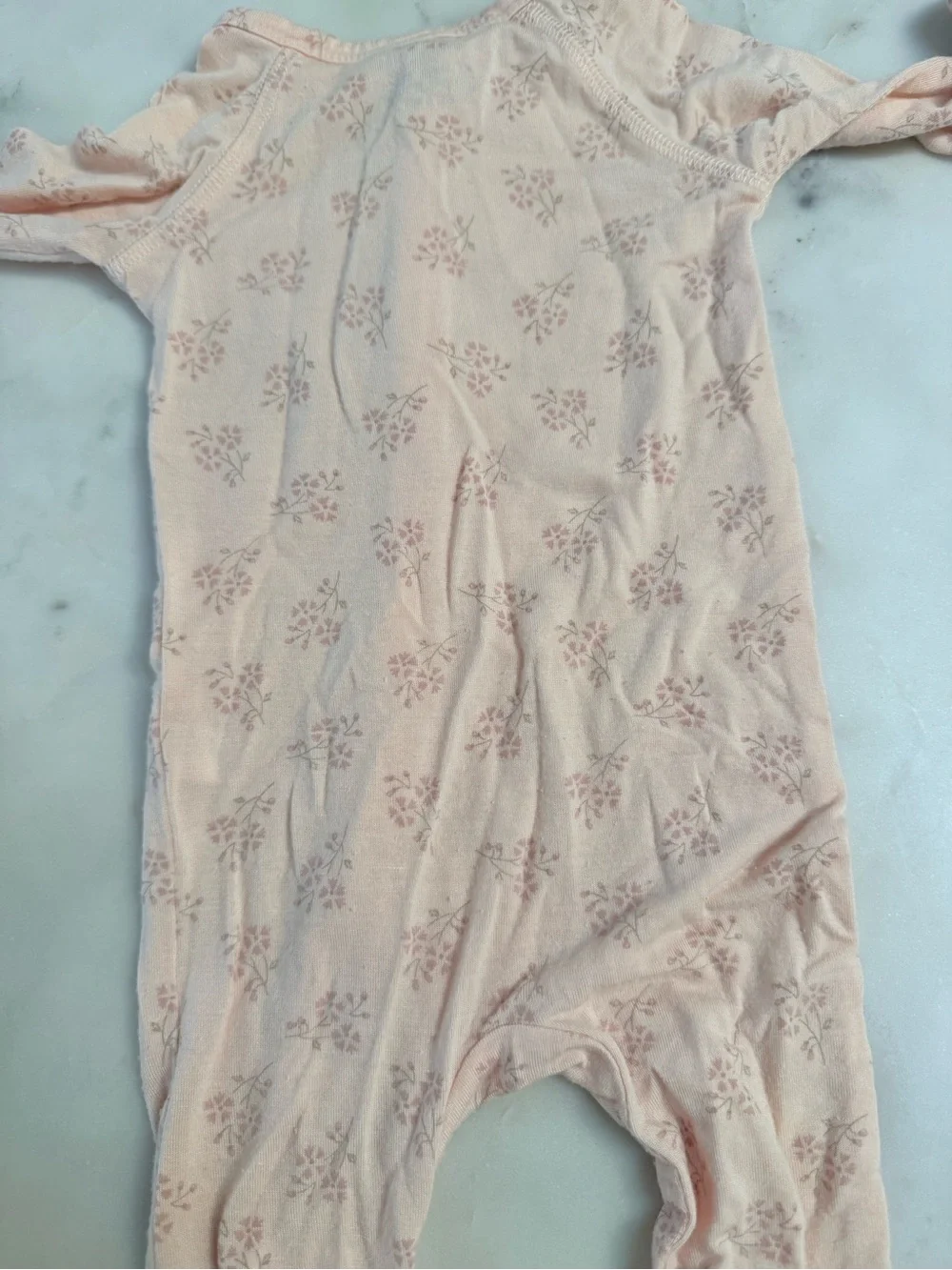 Quincy Mae Pink Floral Zipper Footed One-Piece 0-3M